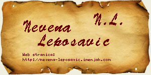 Nevena Leposavić vizit kartica